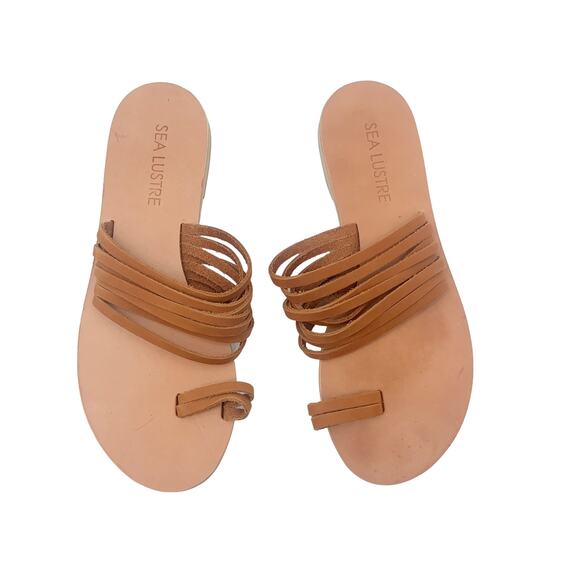 2/$30 SEA LUSTRE Sandals Size 9 NEW Suede Leather Strappy Resort Wear - Picture 1 of 6